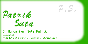 patrik suta business card